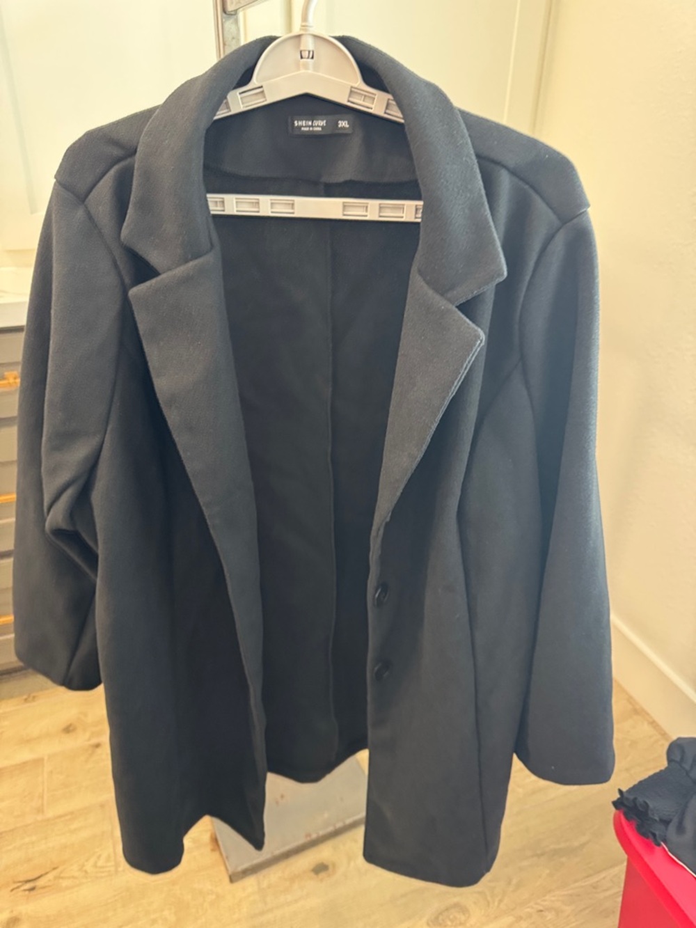 SHEIN Black Women's Single-Breasted Pea Coat - NWOT - Size 3XL